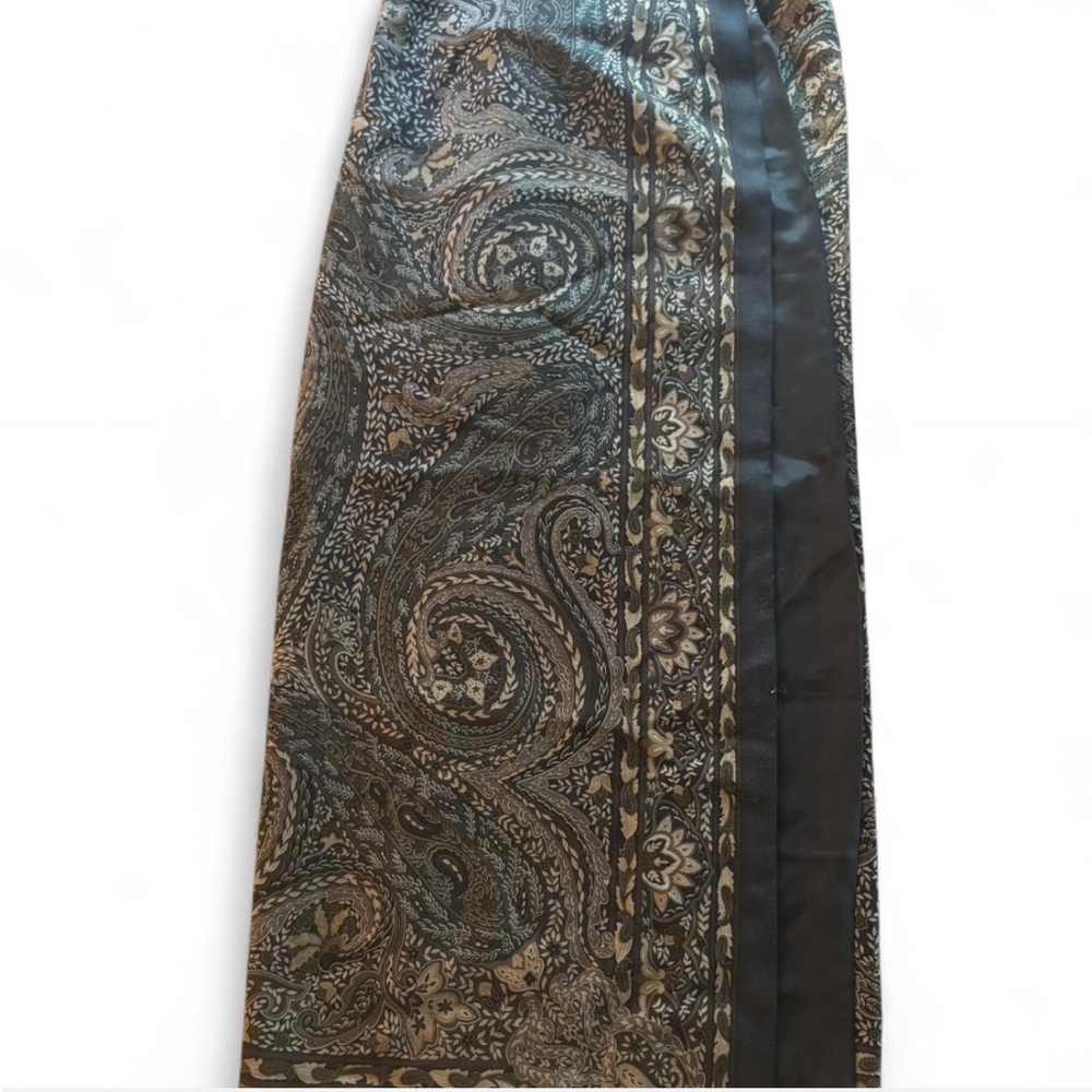 Talbots Black and Brown Paisley Pencil Skirt